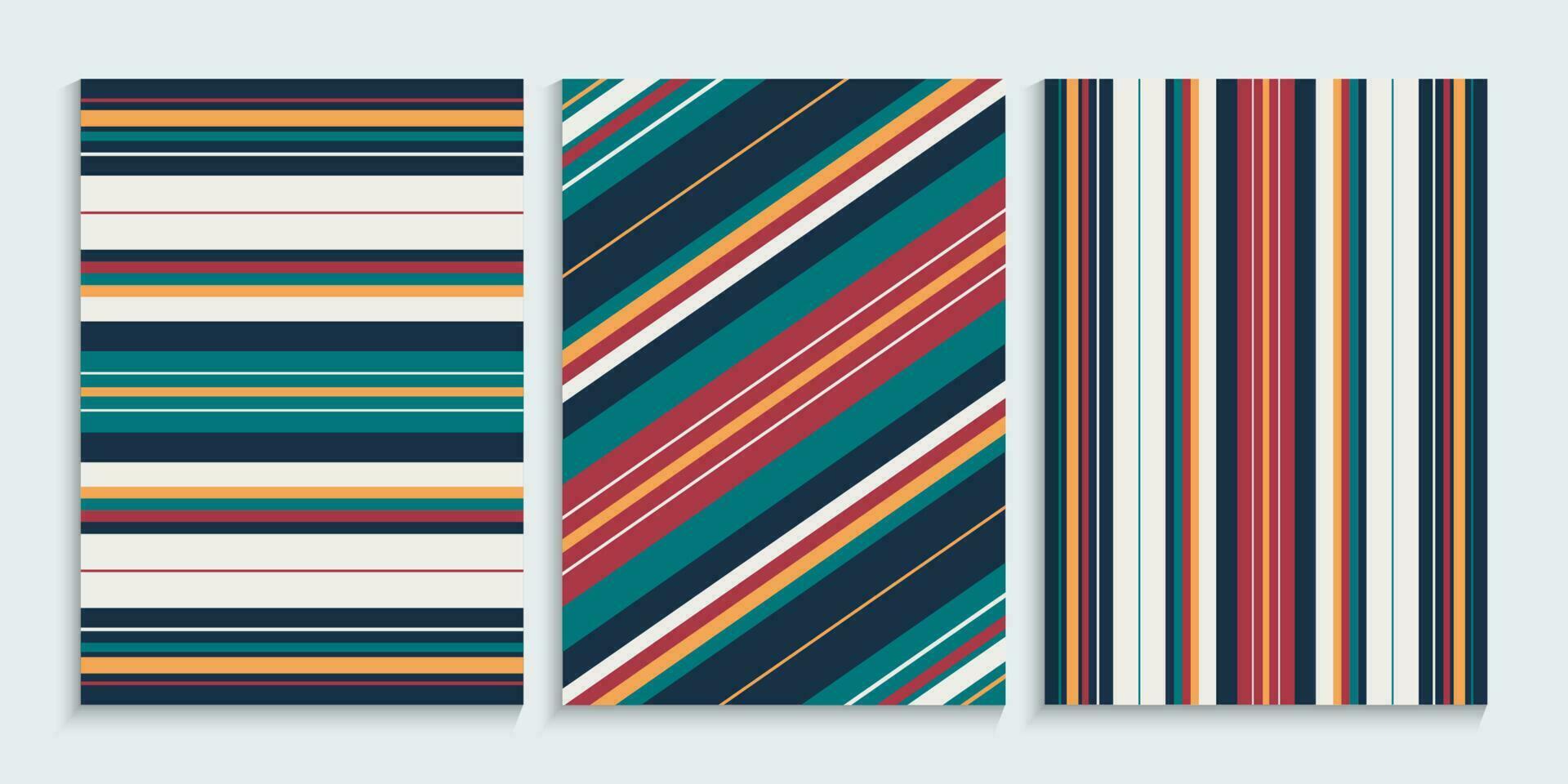 Multi colors stripes backgrounds design collection vector