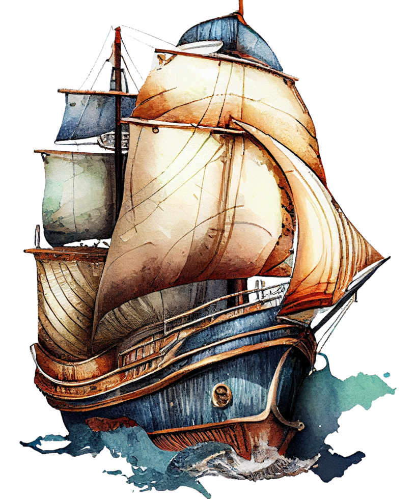 Vintage Ship Watercolor png