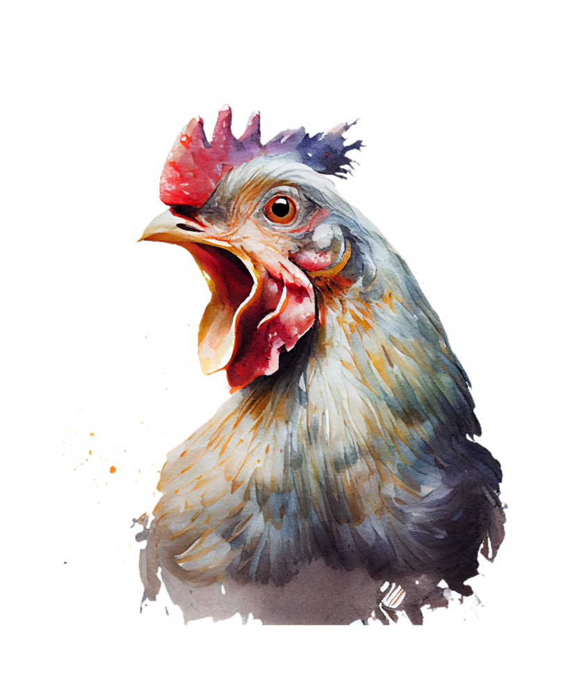 Funny Chicken Sublimation watercolor png