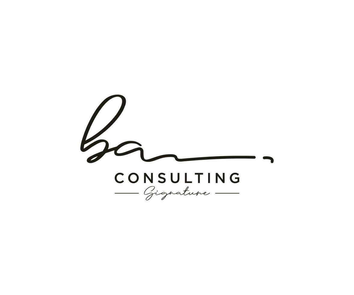Initial BA signature logo collection template vector. Hand drawn Calligraphy lettering Vector illustration.