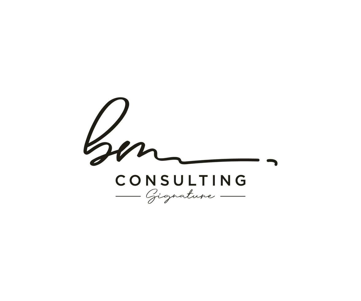 Initial BM signature logo collection template vector. Hand drawn Calligraphy lettering Vector illustration.