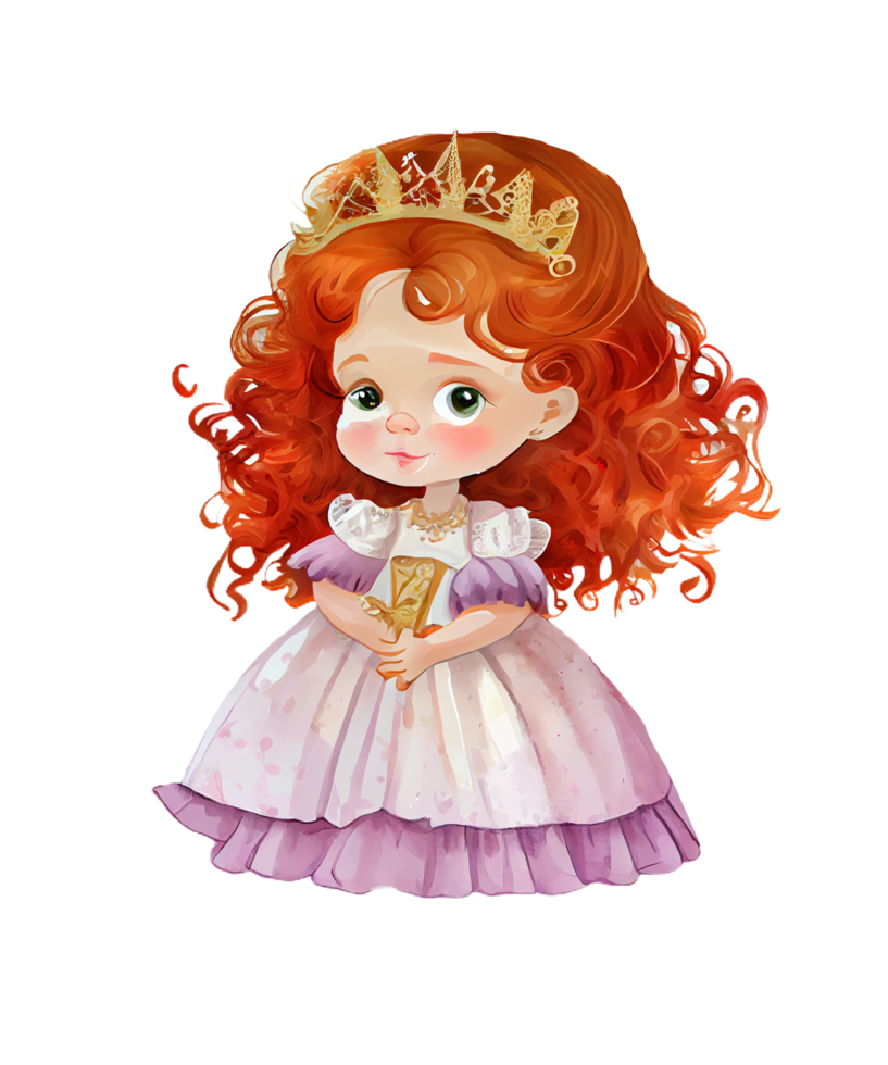 fofa bebê Princesa vermelho cabelo ai generativo png