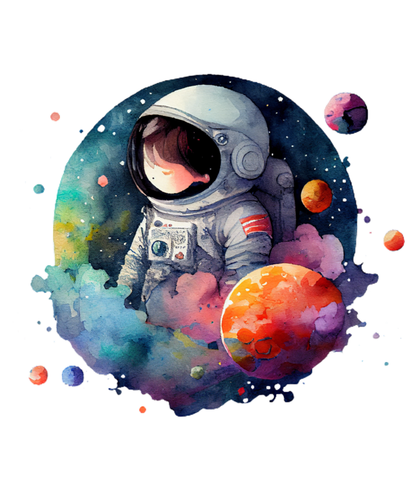 Planets And Stars Watercolor Sublimation png