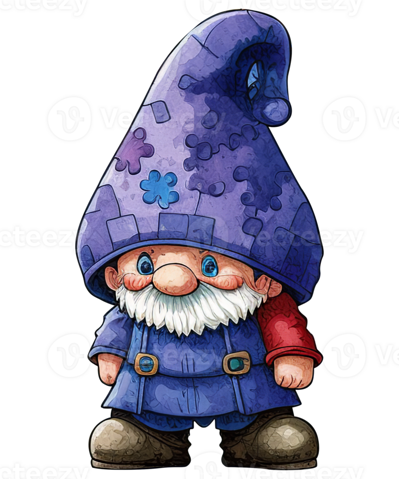 söt gnome autism vattenfärg ai generativ png