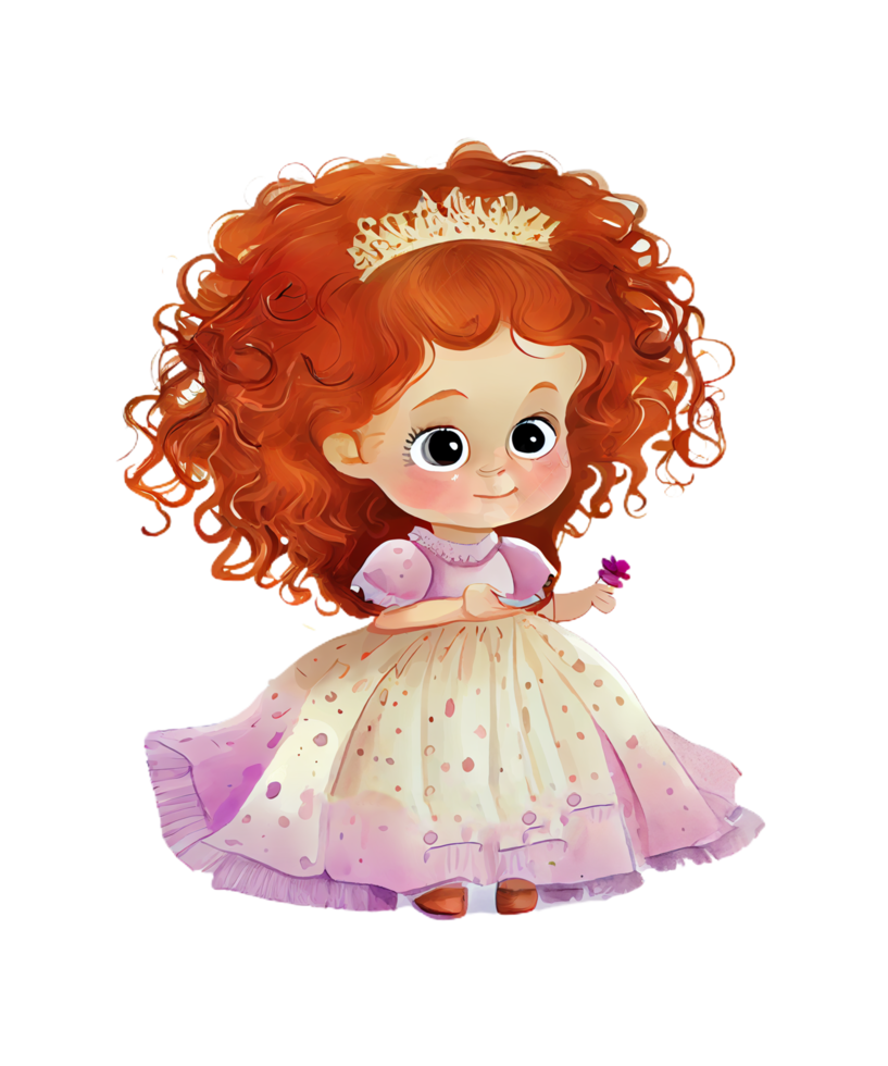 Cute baby princess red hair png