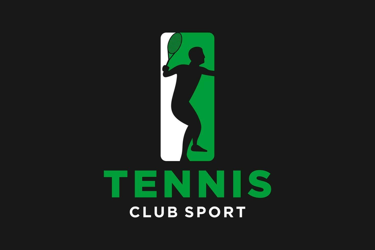 Vector initials letter I with tennis creative geometric modern logo design.