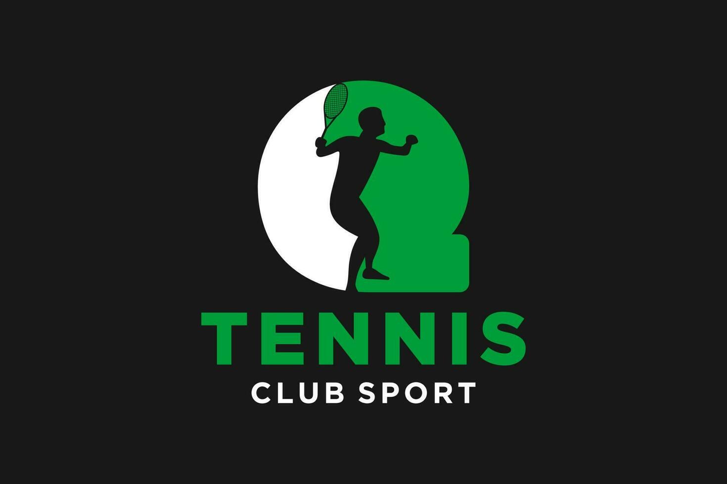 Vector initials letter Q with tennis creative geometric modern logo design.