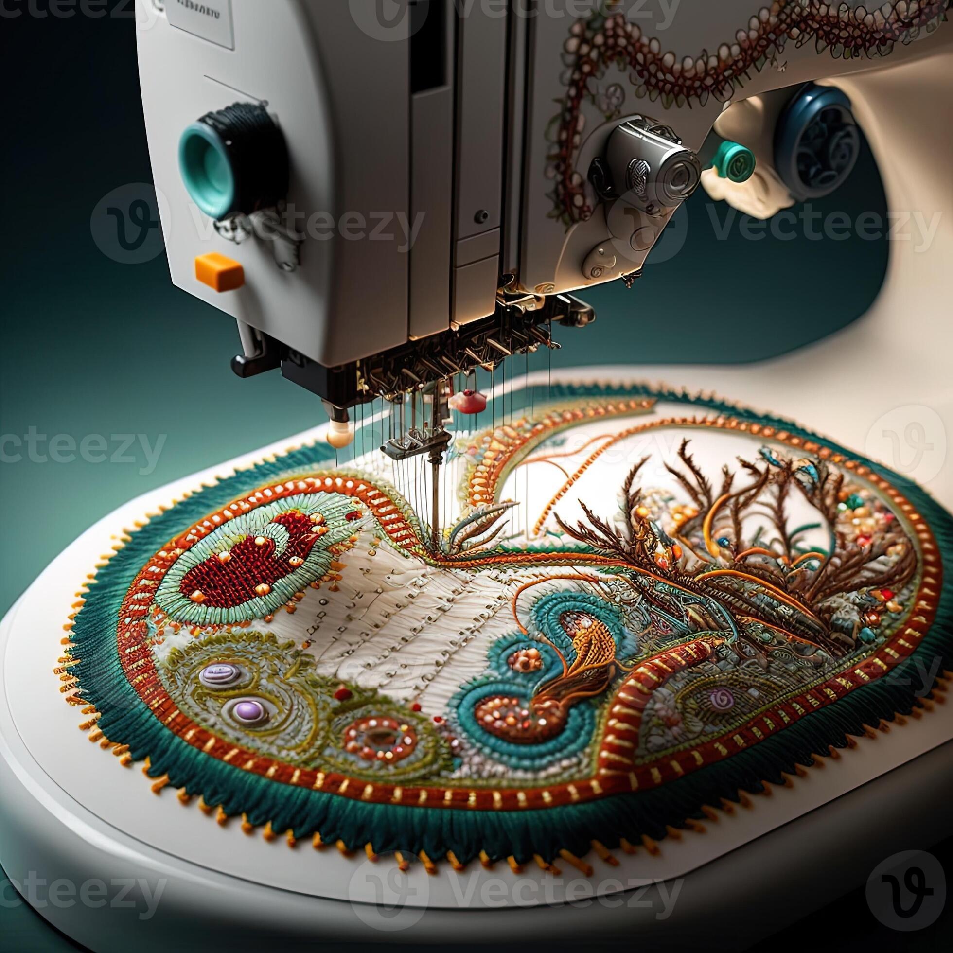 Modern and automatic high technology embroidery machine for textile or ...