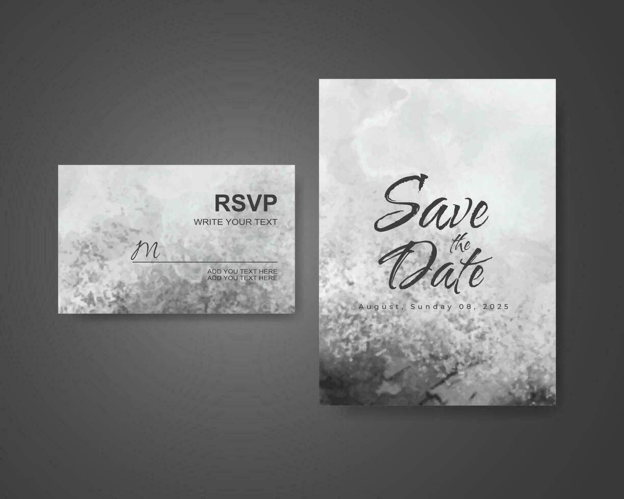 Wedding invitation with abstract watercolor background vector