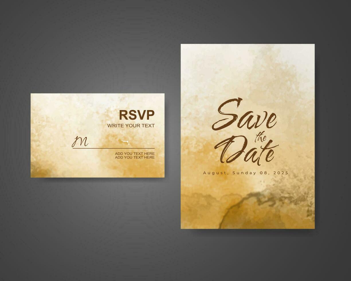 Wedding invitation with abstract watercolor background vector