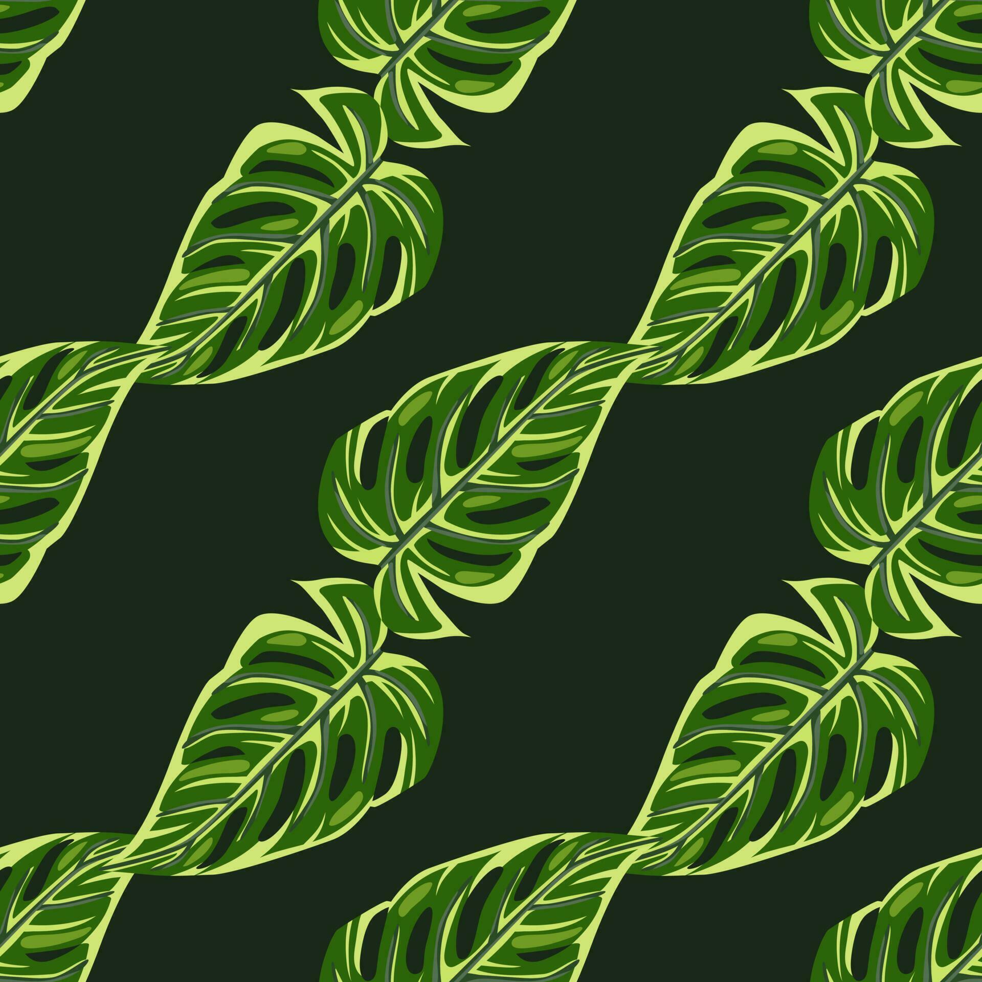 Jungle leaf seamless pattern. Exotic botanical texture. Floral