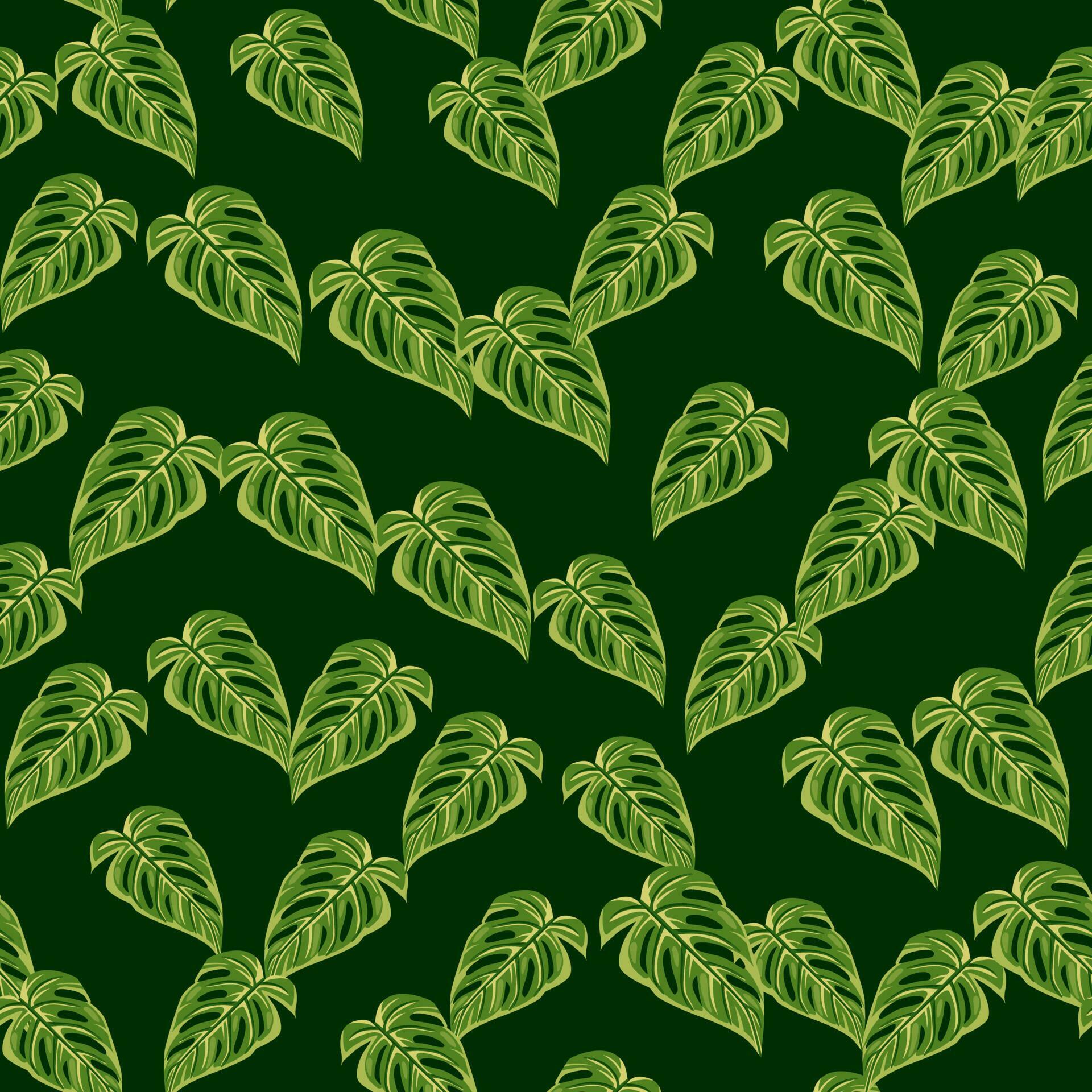 Jungle leaf seamless pattern. Exotic botanical texture. Floral