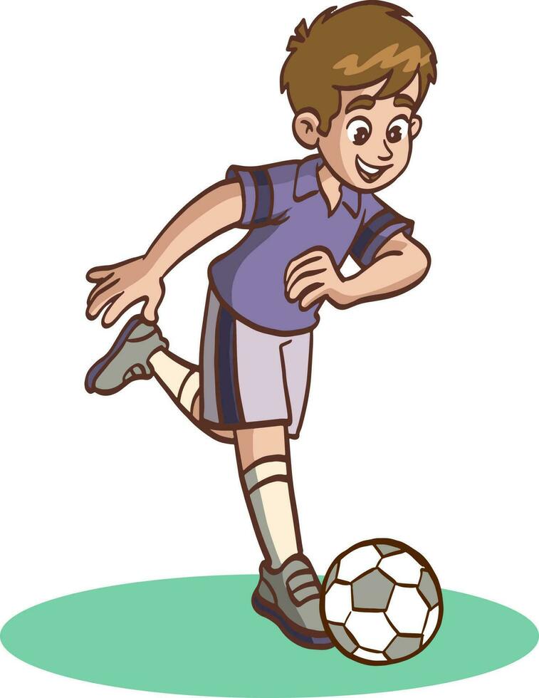 cute kid play soccer as striker 23562531 Vector Art at Vecteezy