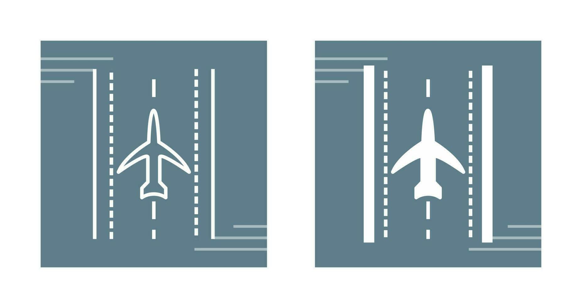 Plane on Runway Vector Icon