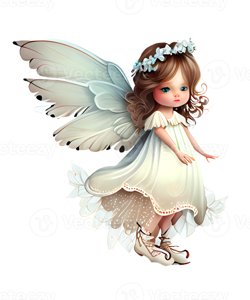 Little White Fairy Girl Watercolor png