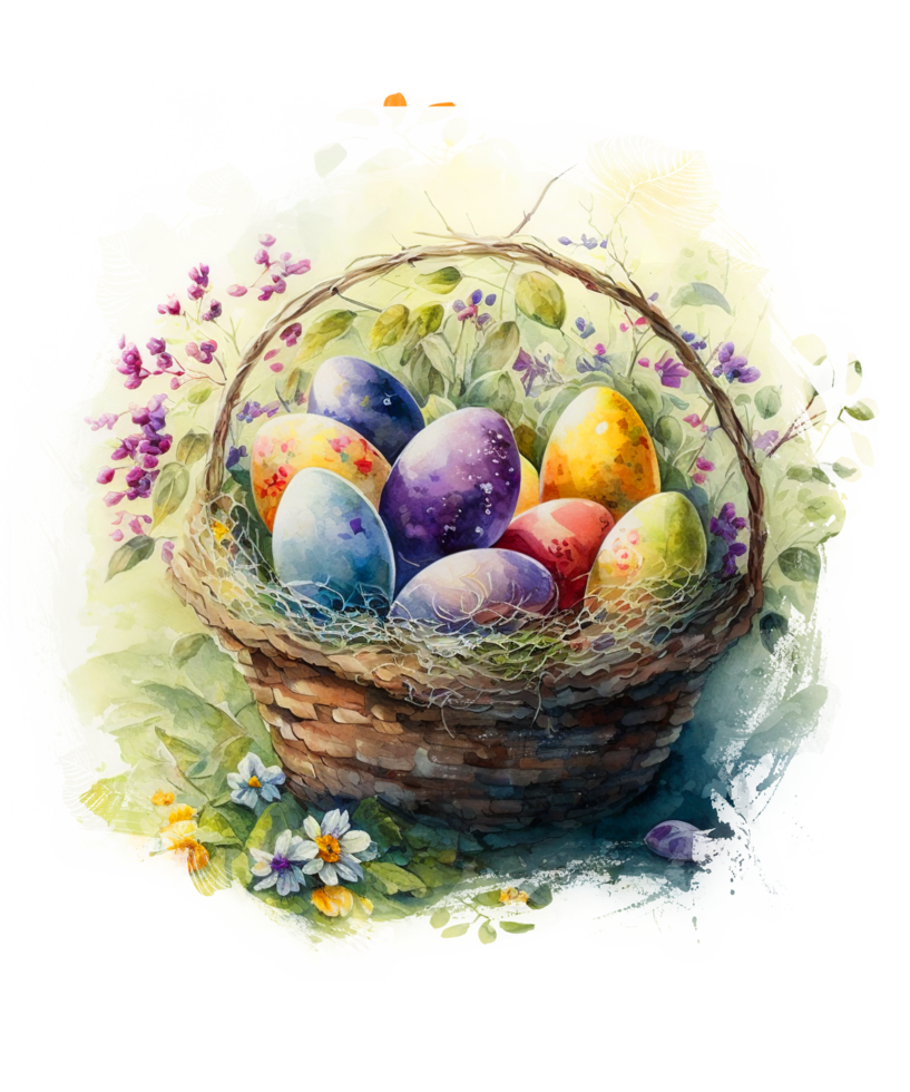 Free Easter eggs watercolor sublimation ai generative 23563461 PNG with ...