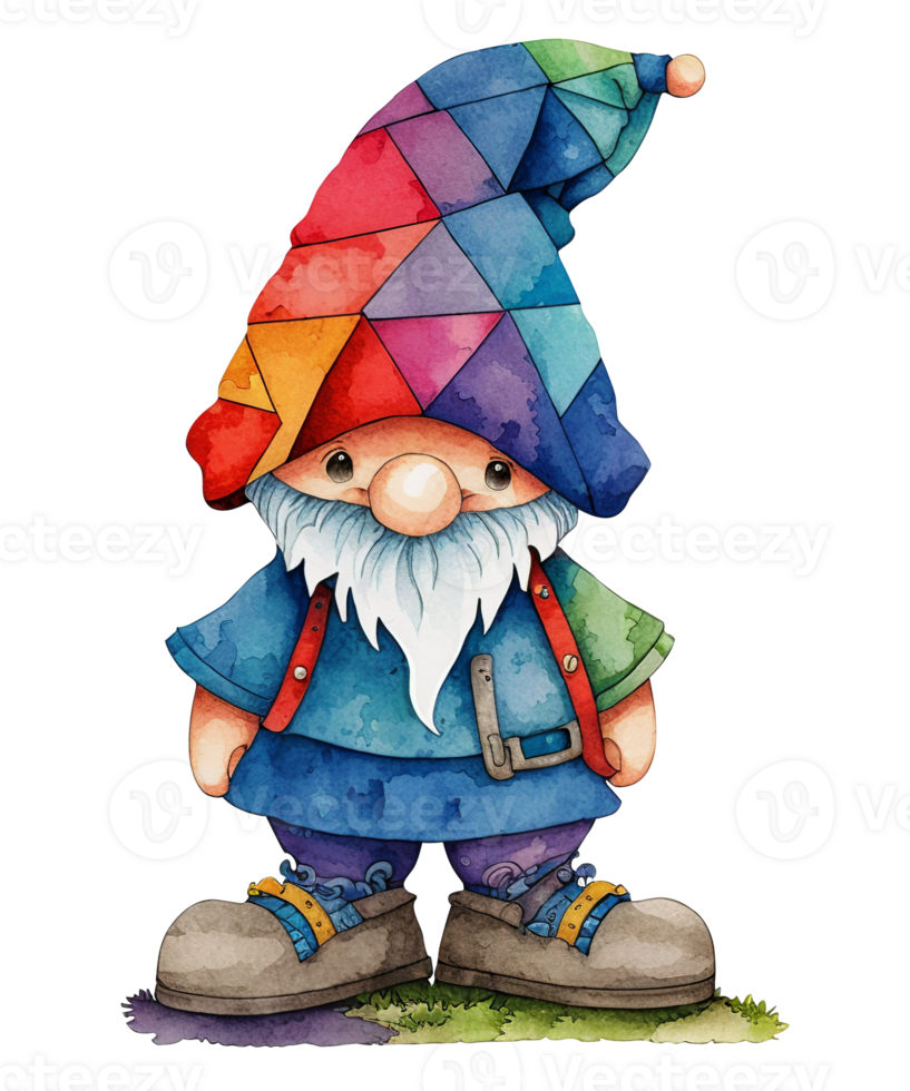 söt gnome autism vattenfärg ai generativ png