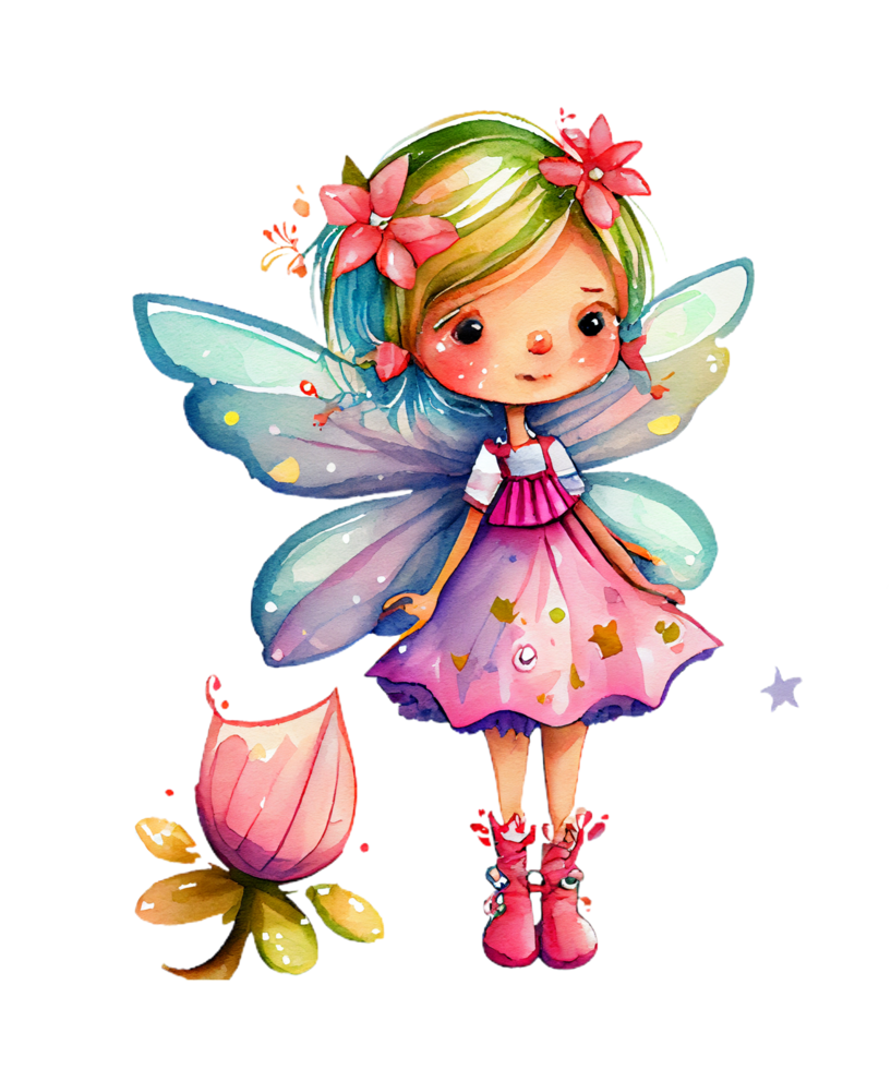 Little Fairy Girl Watercolor Sublimation png