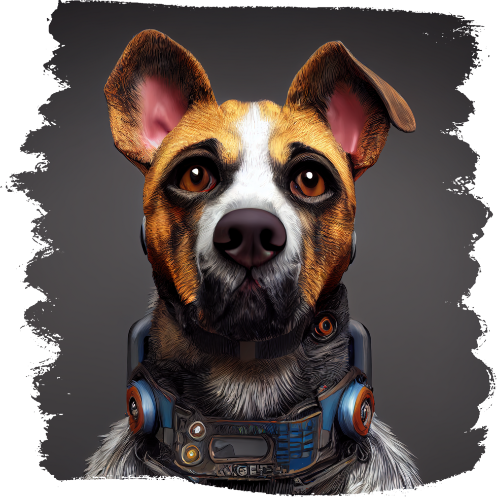 cyberpunk cachorro sublimação ai generativo png