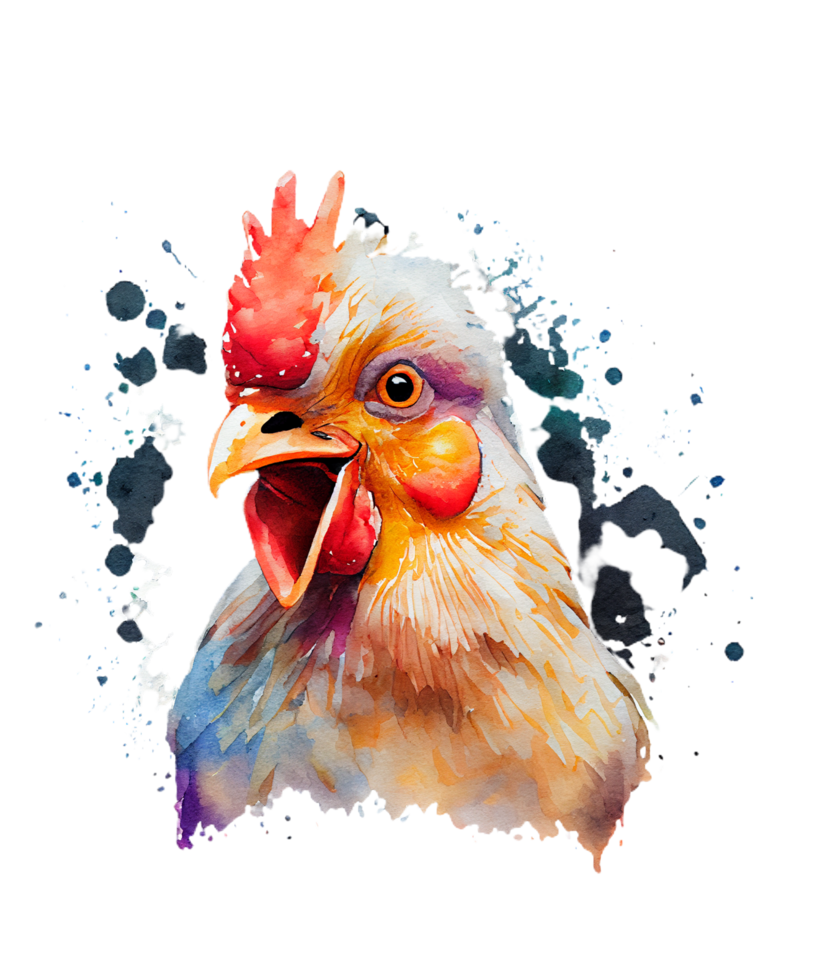 Funny Chicken Sublimation watercolor png