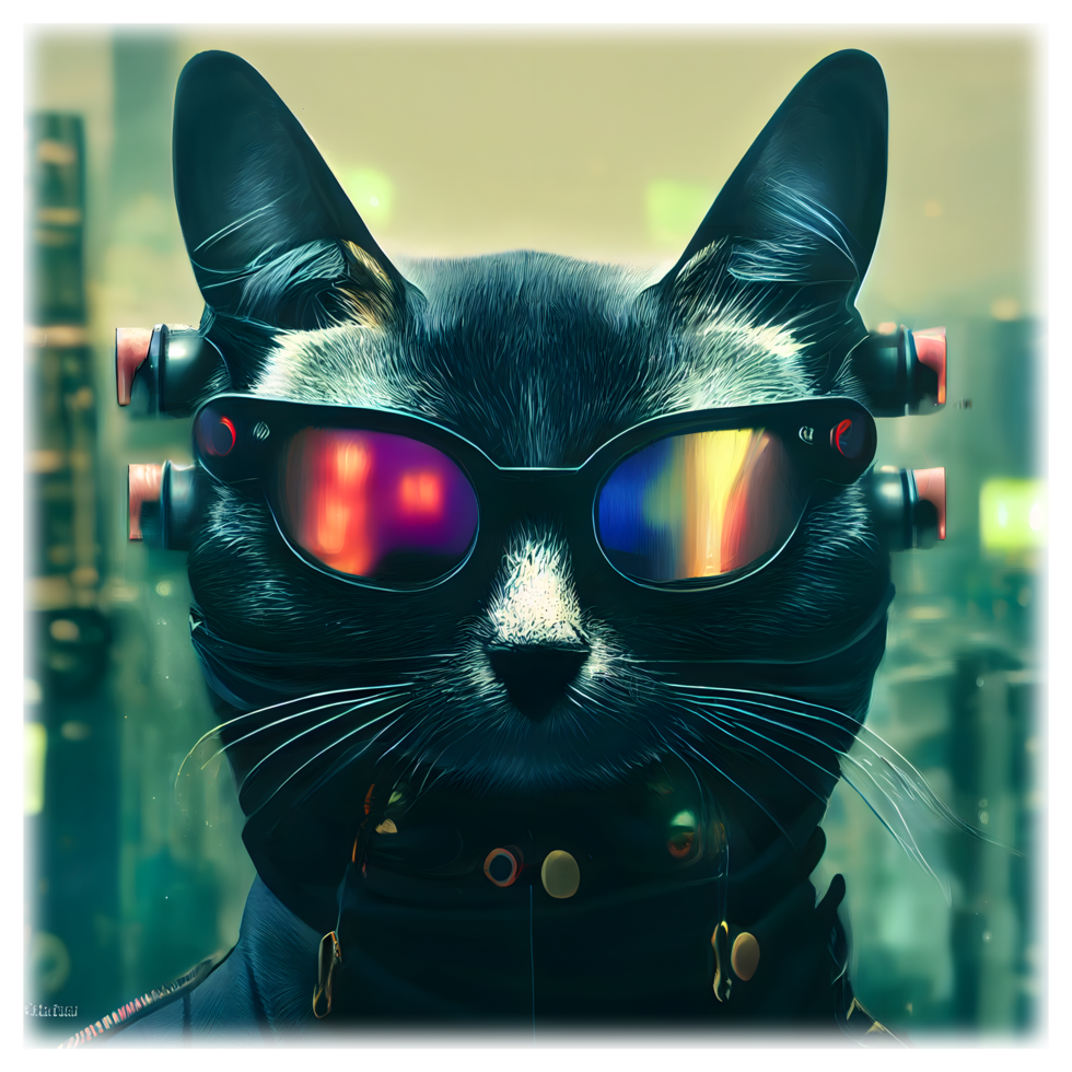 cyberpunk chat sublimation ai génératif png