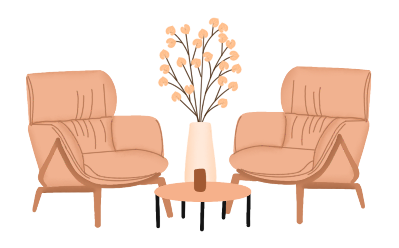 hand drawn furniture illustration png