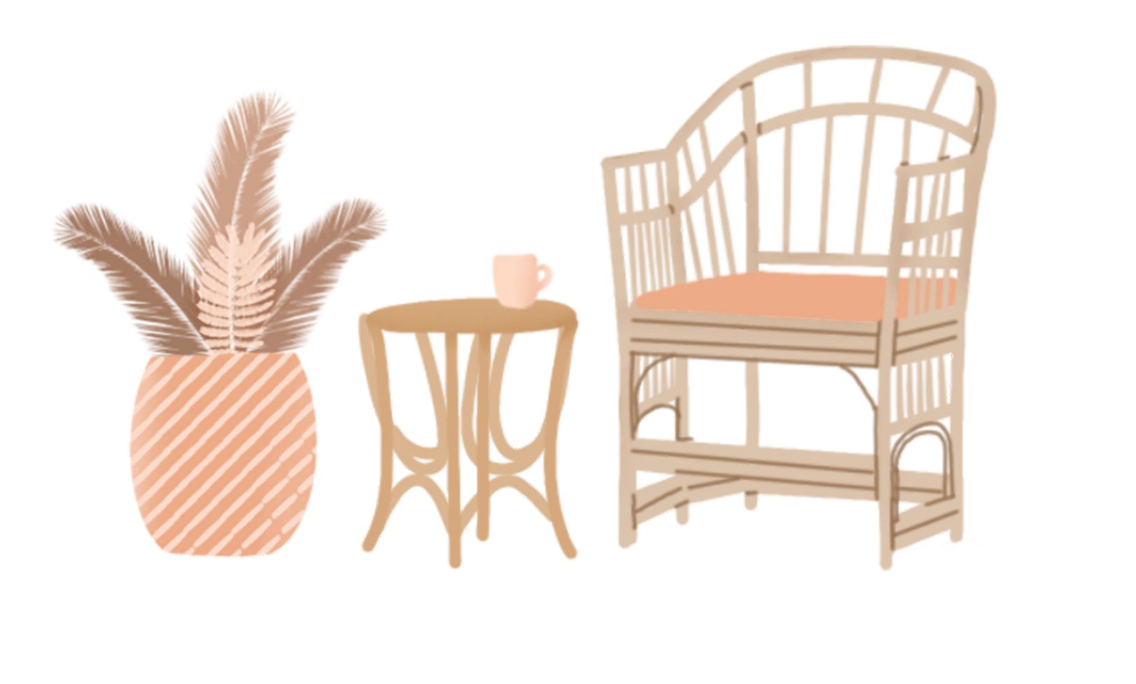 hand drawn furniture illustration png