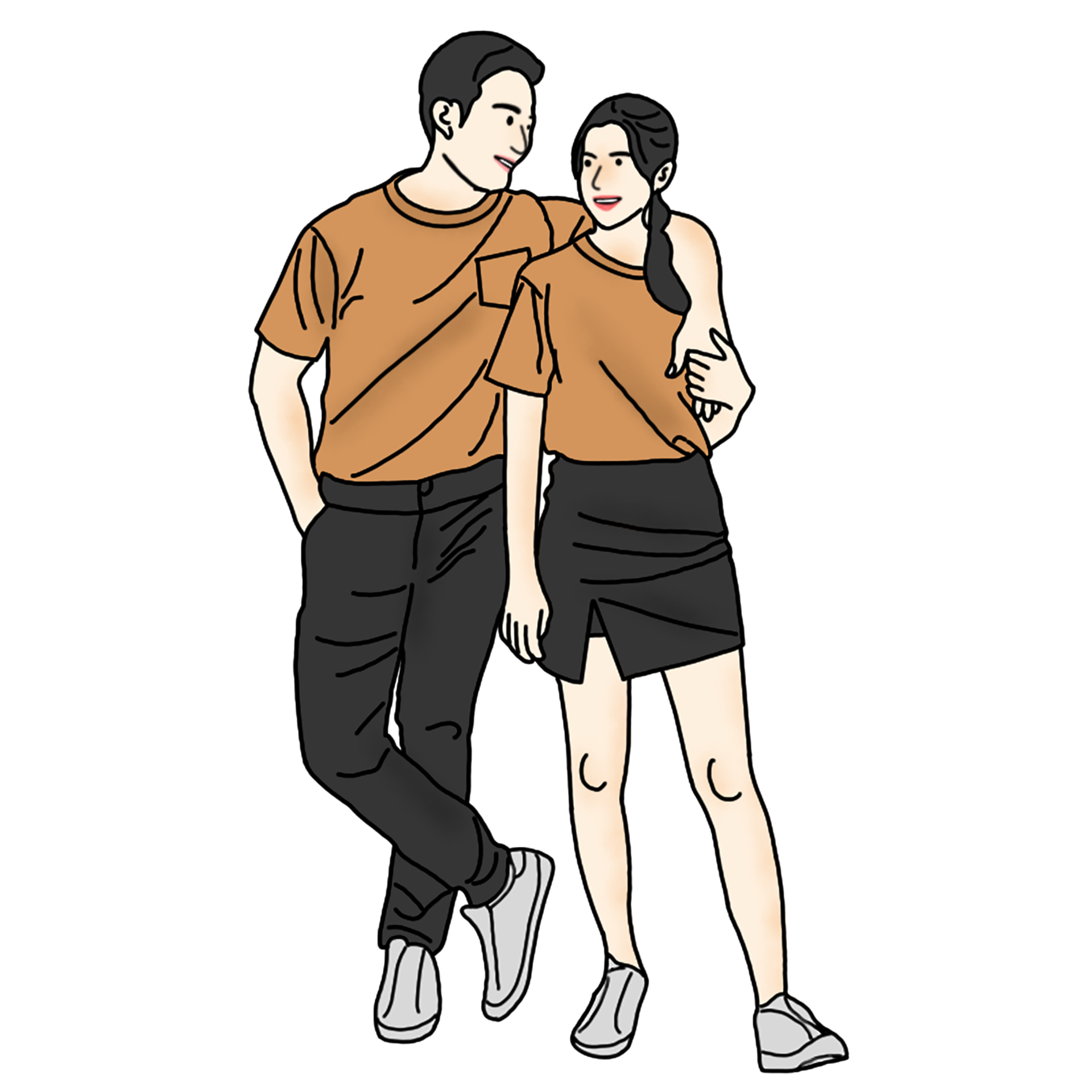 hand drawn couple illustration 23564212 PNG