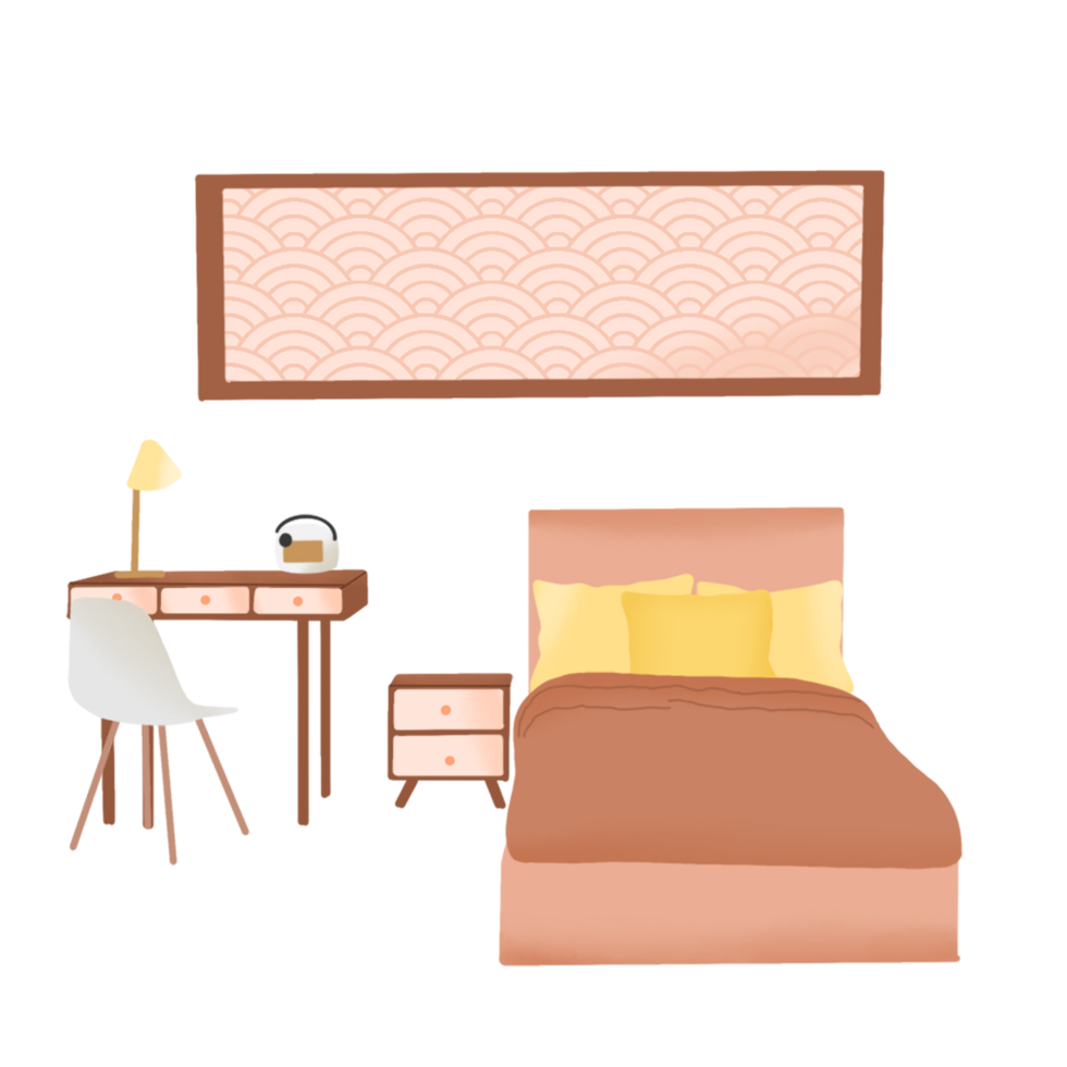 hand drawn furniture illustration png