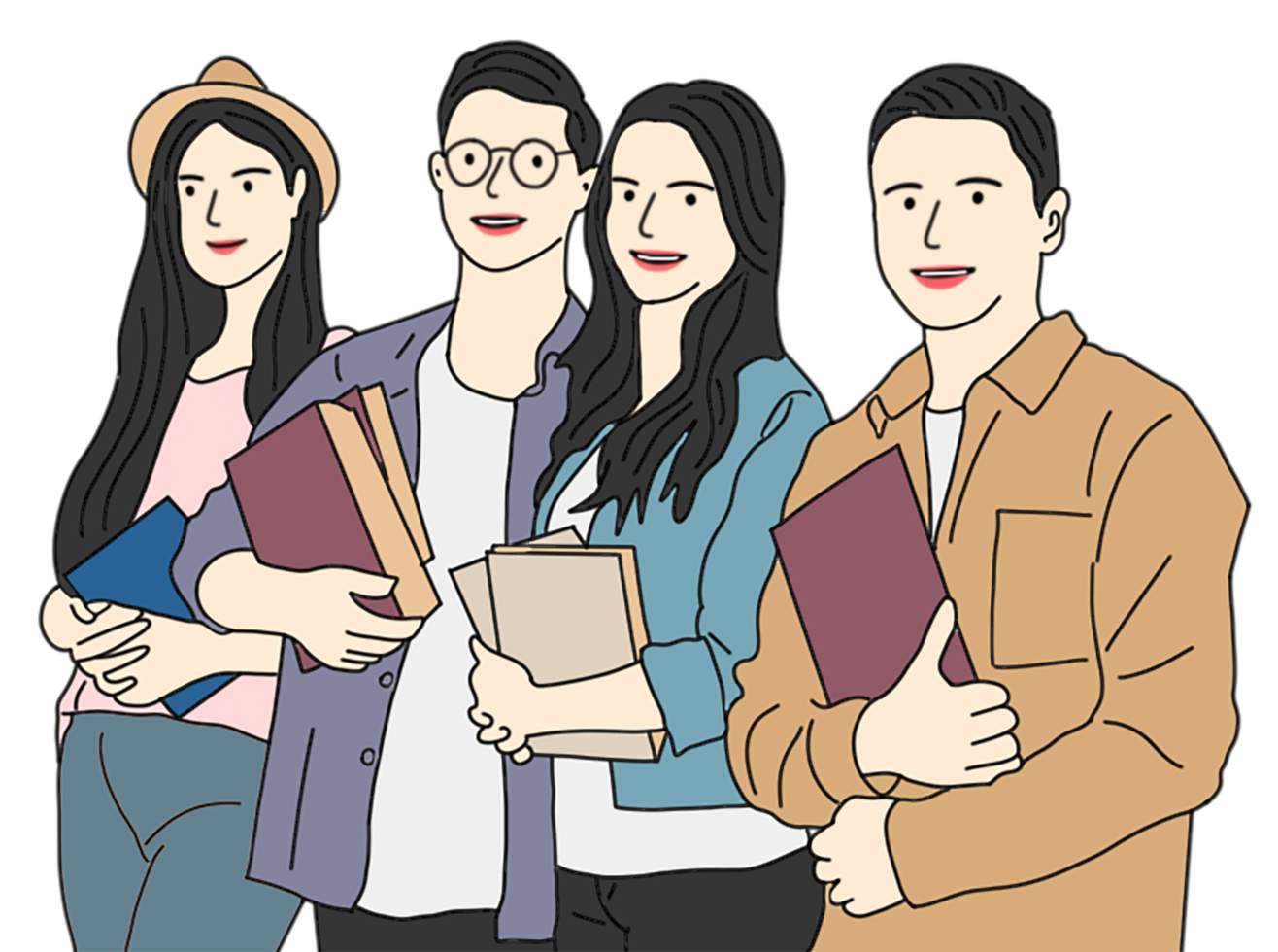 mano disegnato alunno collage illustrazione png