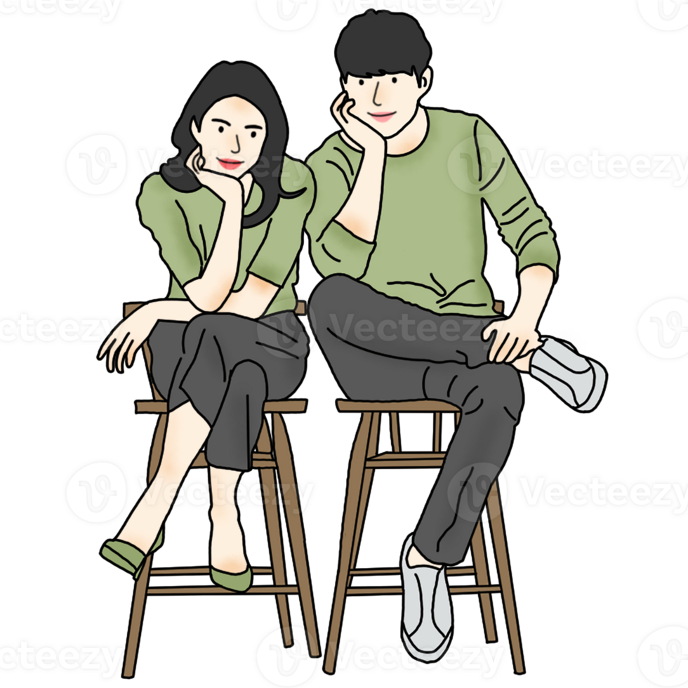 Free hand drawn couple illustration 23564322 PNG with Transparent ...