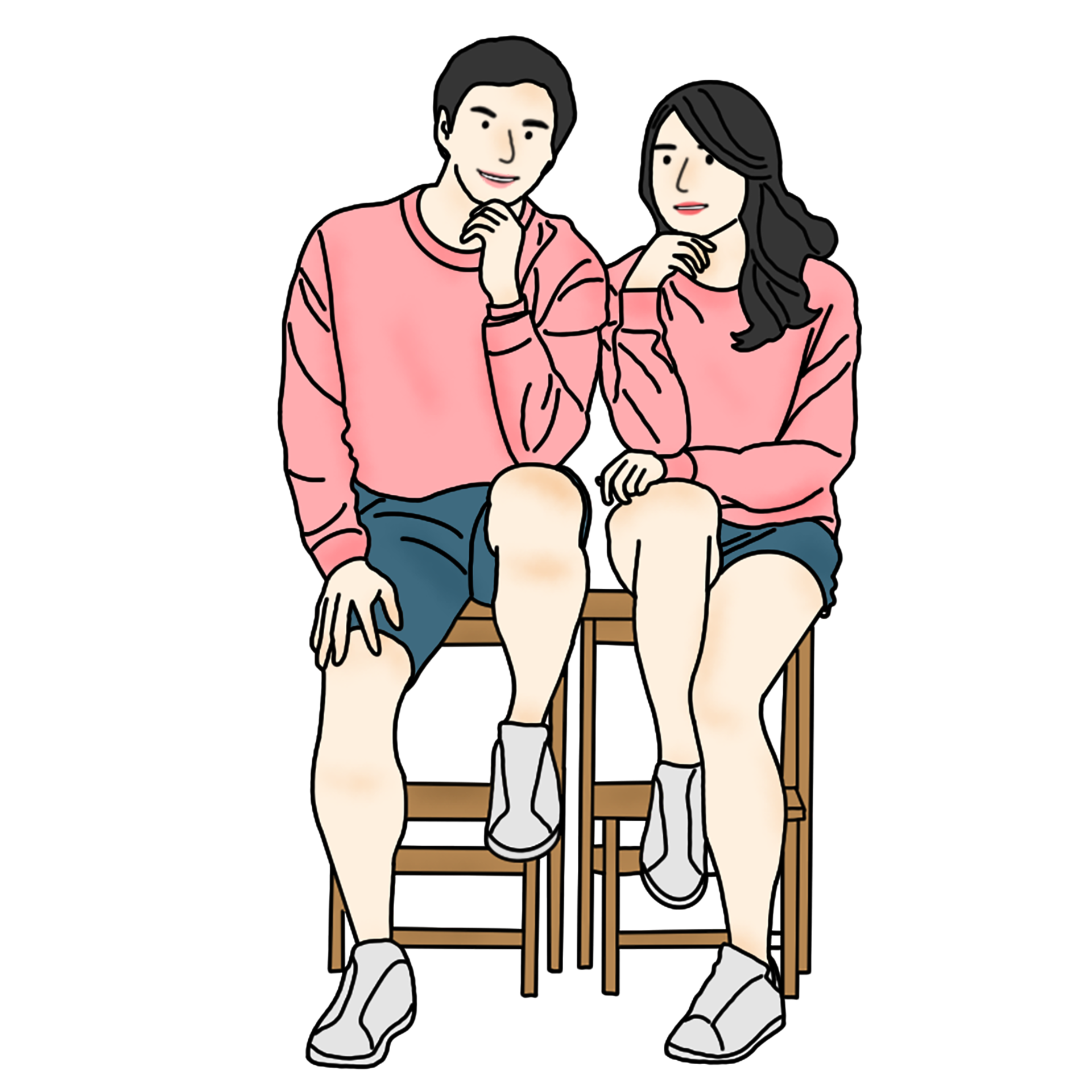 hand drawn couple illustration 23564325 PNG