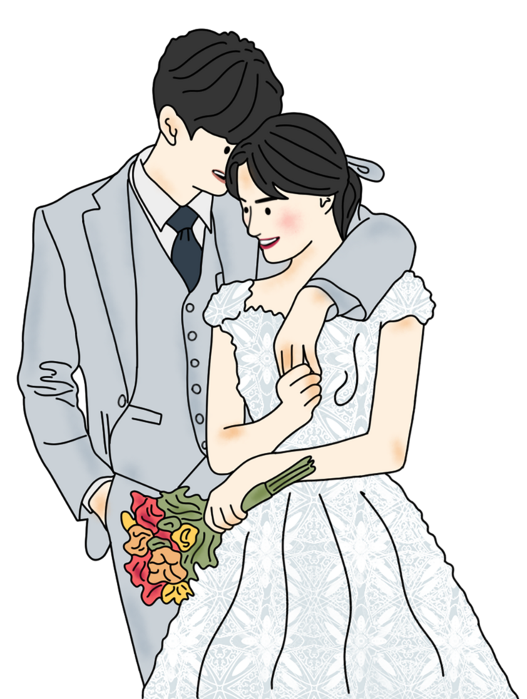 hand drawn wedding illustration png