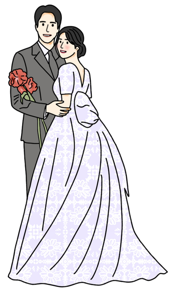 ilustração de casamento desenhada à mão png