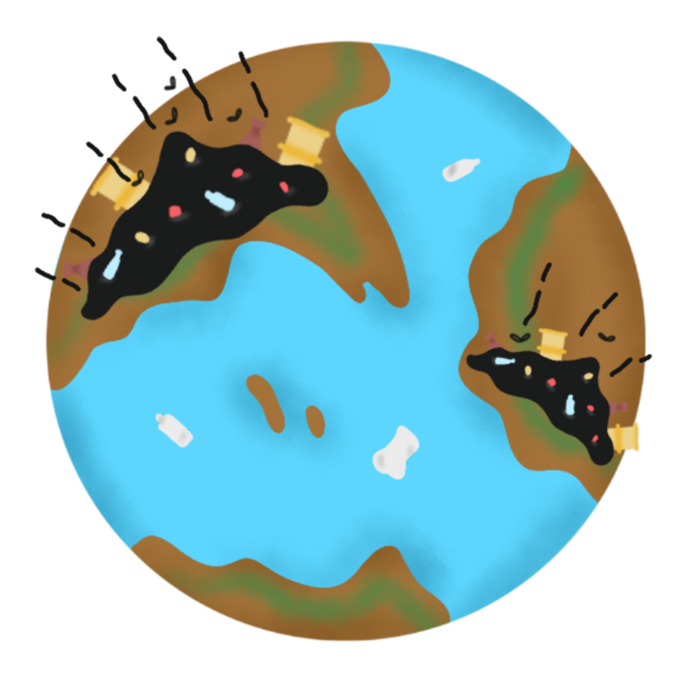 illustration de la terre dessinée à la main png