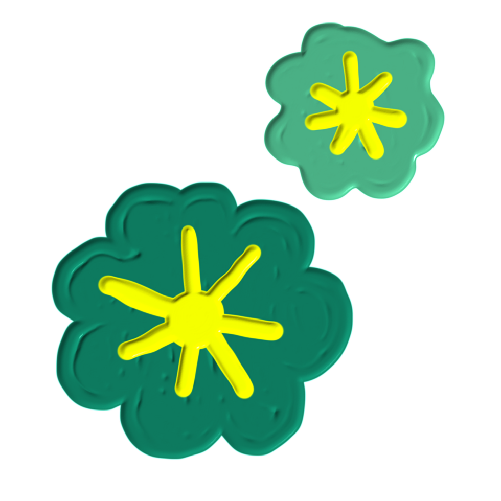 cute sticker with acrylic painting png