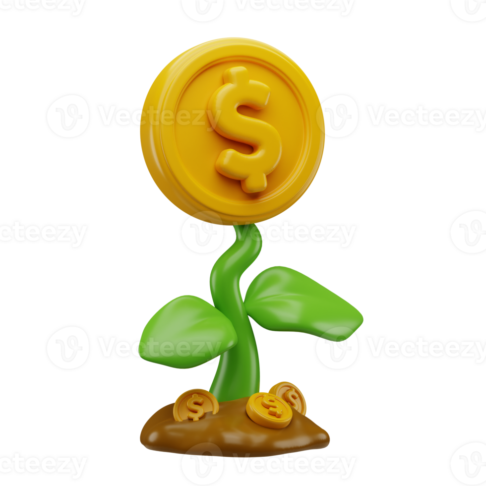3D Investment Render Illustration png