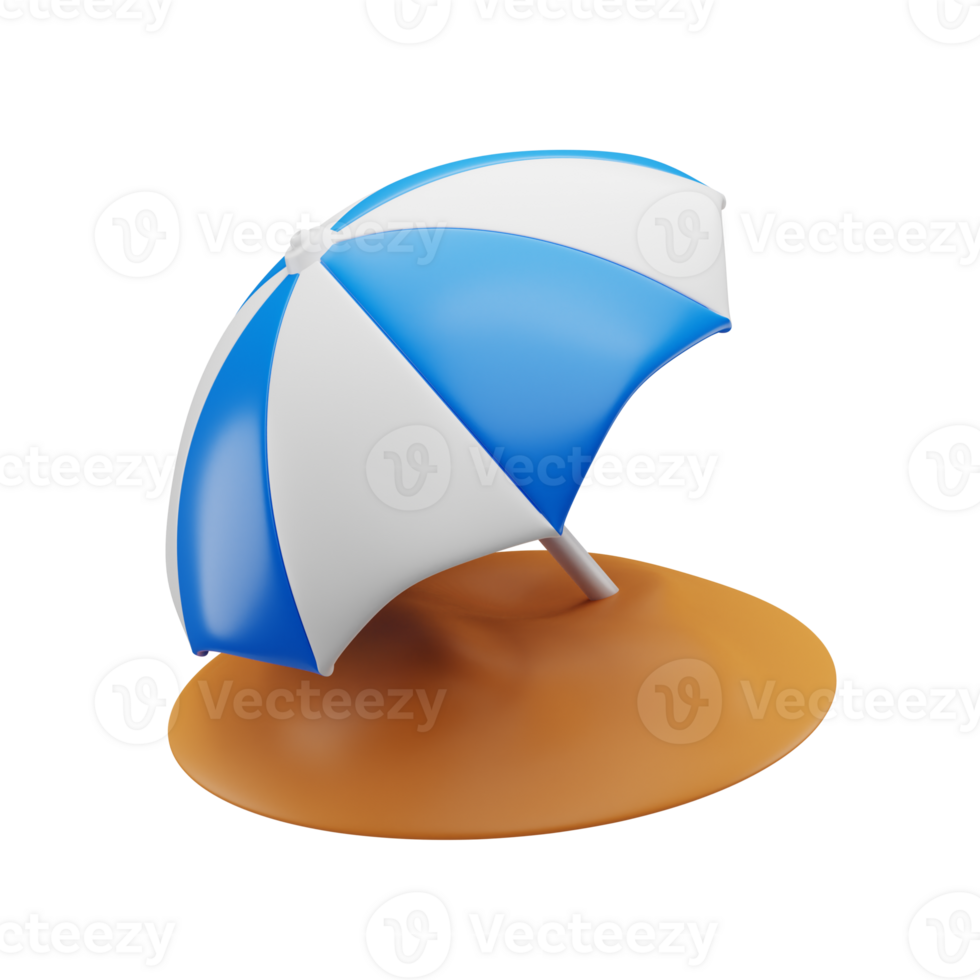 3d plage parapluie rendre illustration png