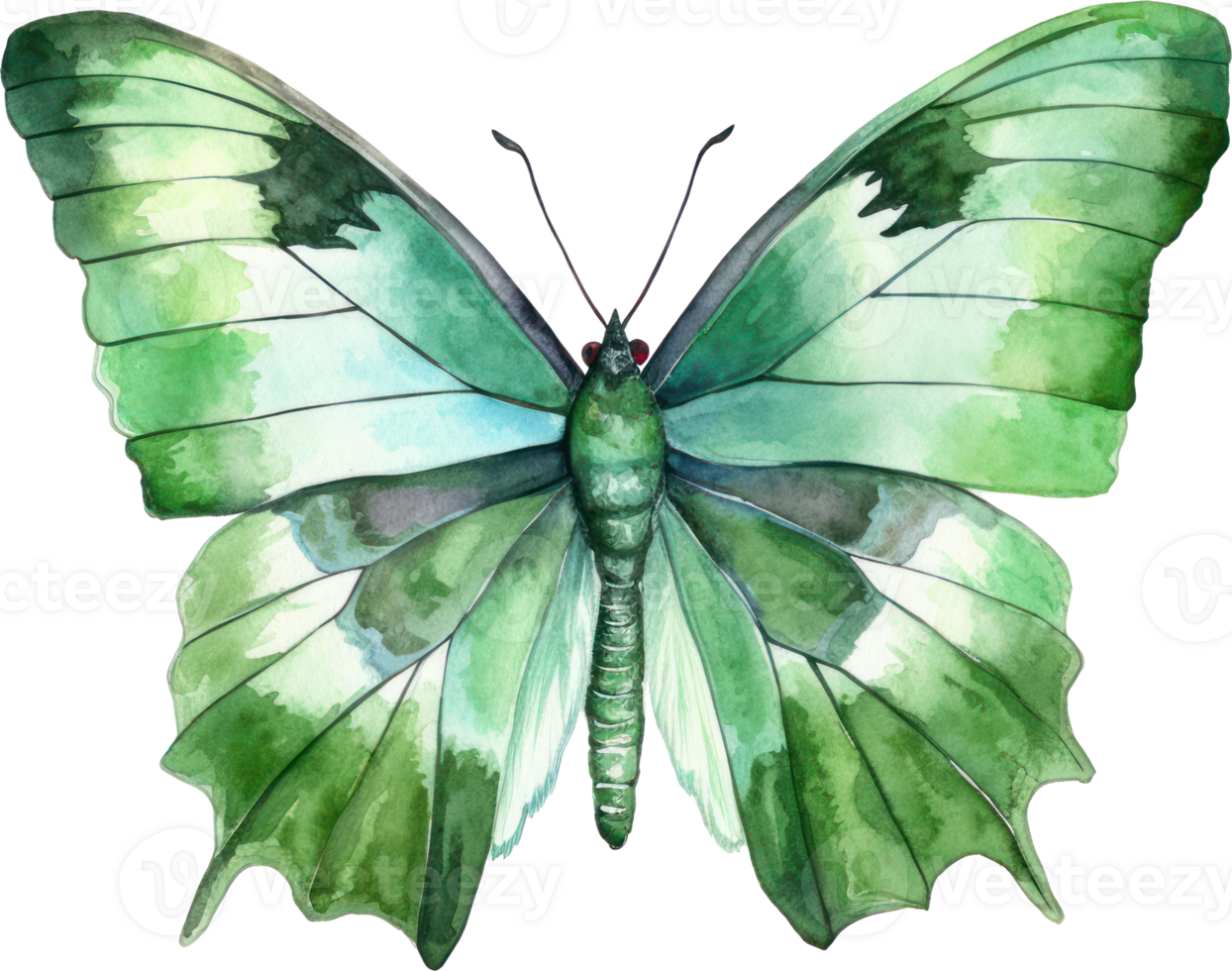 mariposa acuarela ilustración. ai generado png