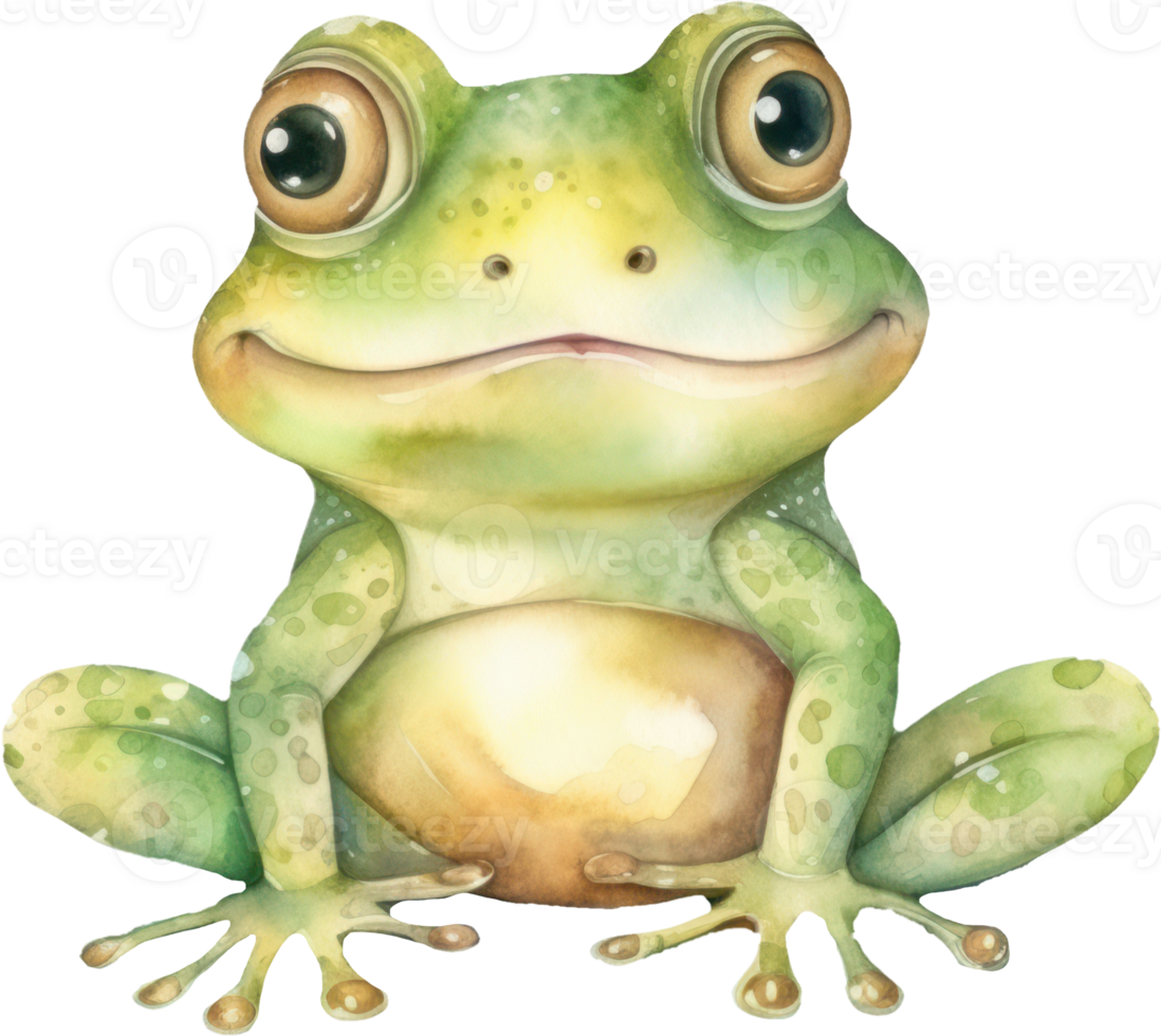 süß Frosch Aquarell Illustration. ai generiert png