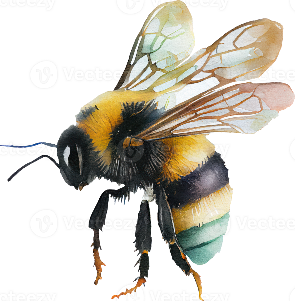 Bee watercolor illustration. png