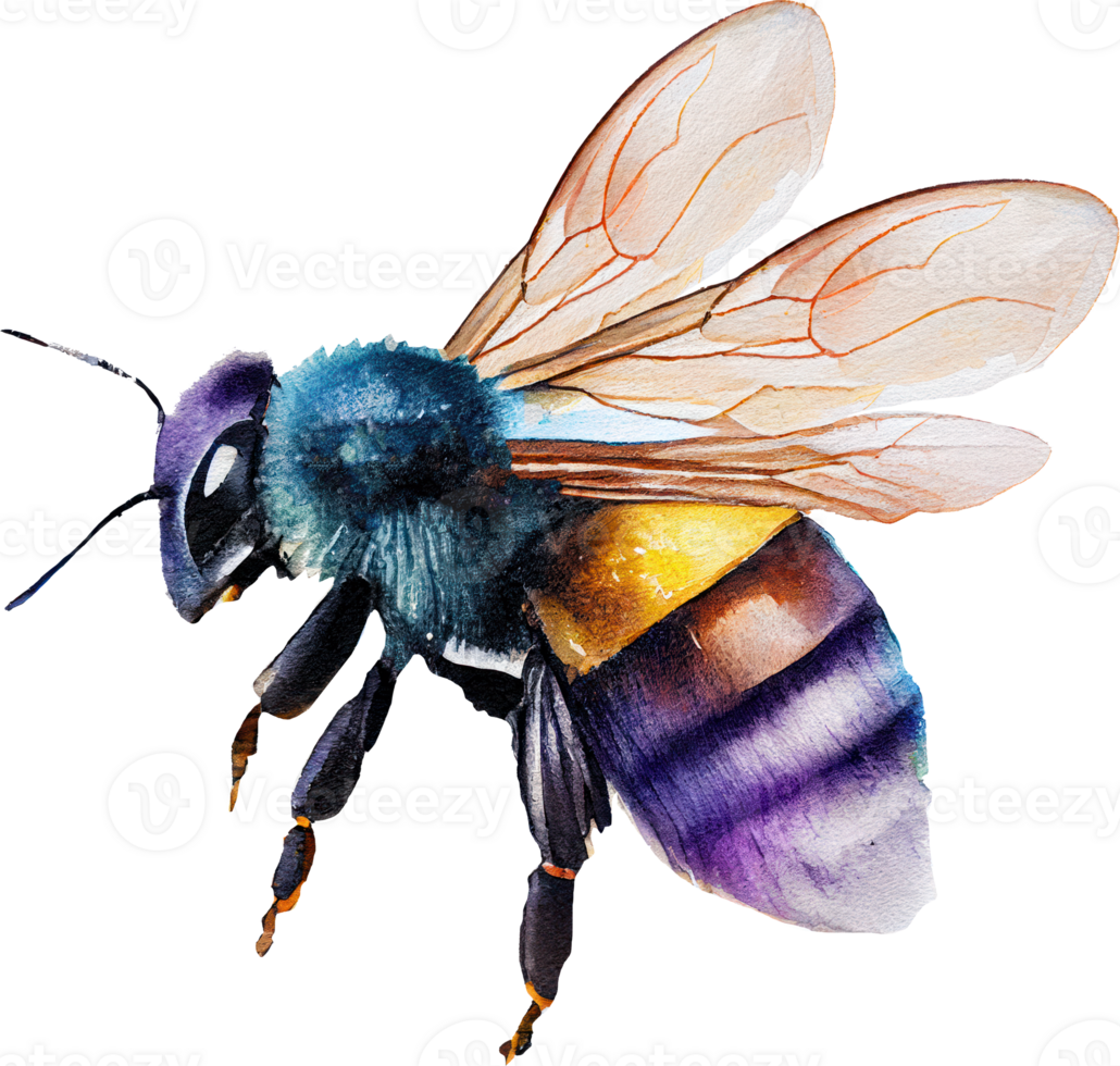 Bee watercolor illustration. png