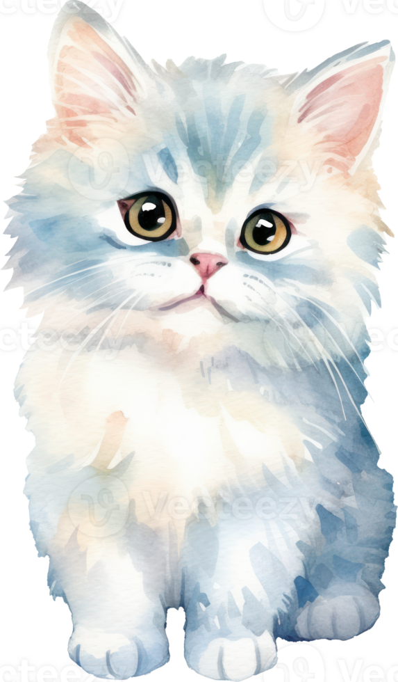 fofa gatinha gato aquarela. ai gerado png