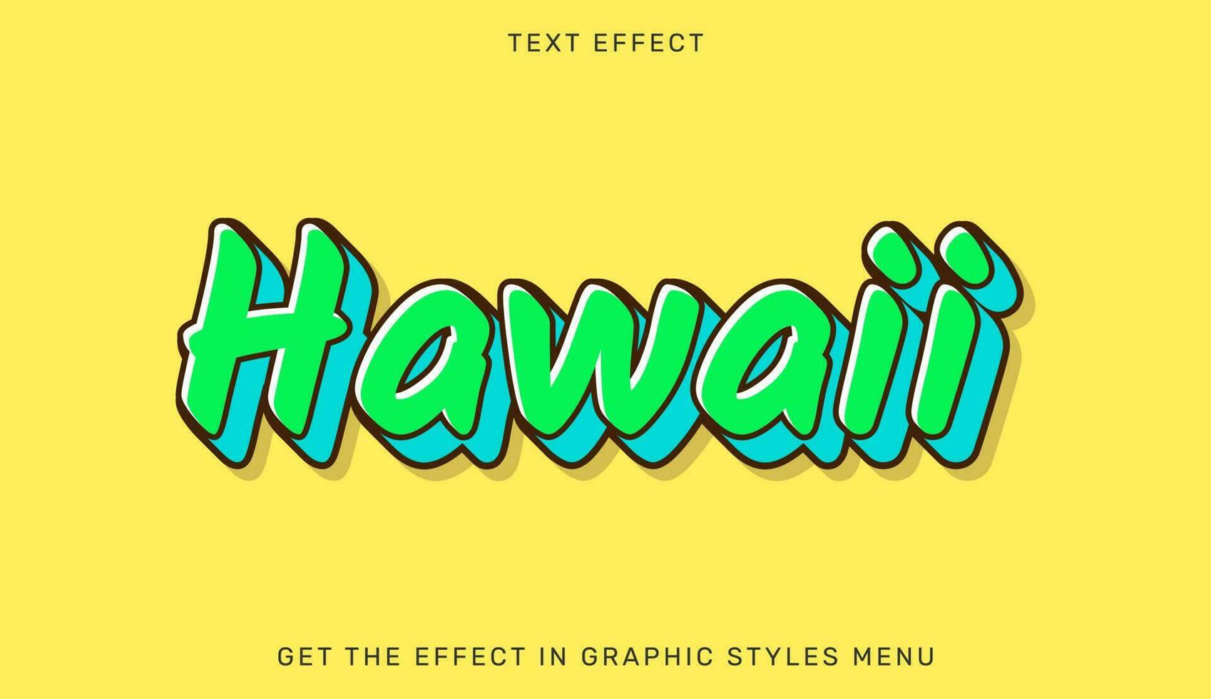 Vector illustration of hawaii text effect