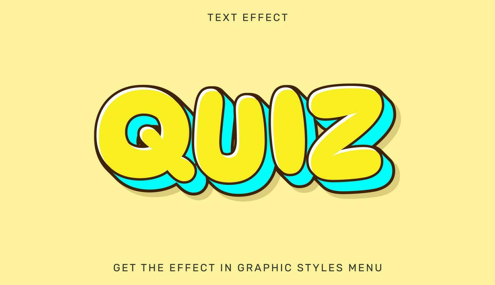Vector illustration of quiz text effect