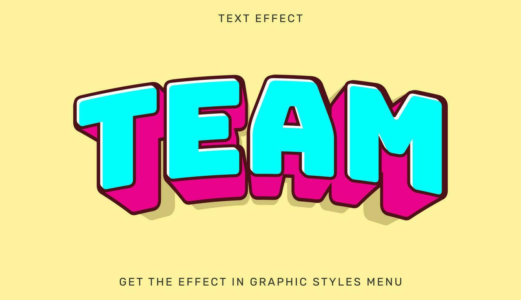 vector ilustración de equipo texto efecto