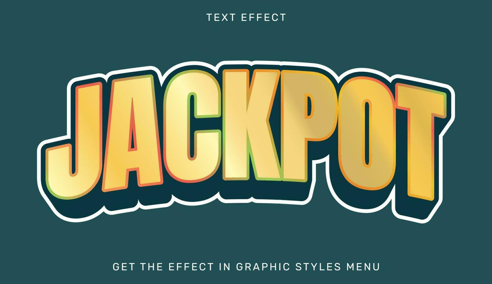 Jackpot editable text effect in 3d style vector