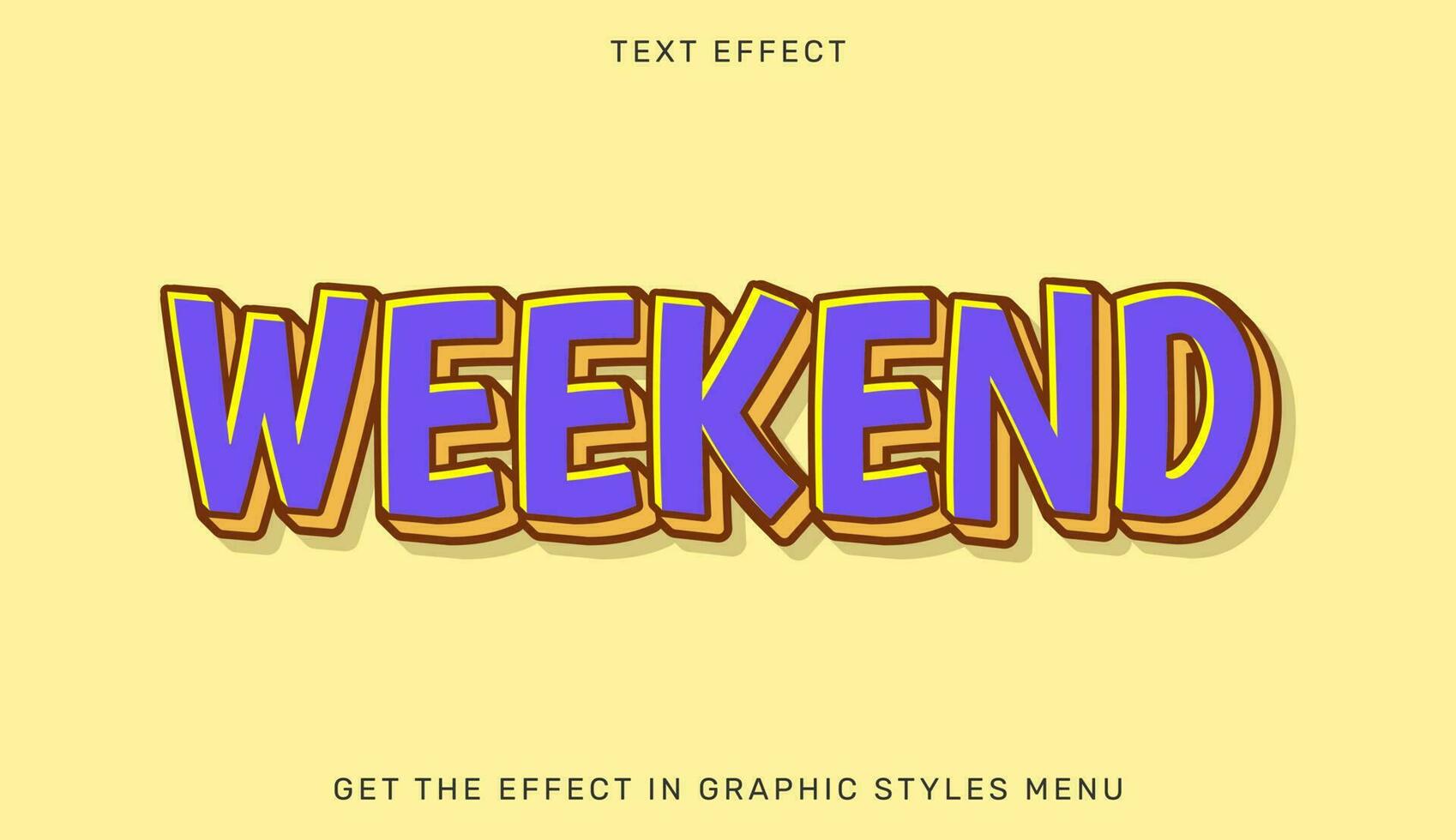 Vector illustration of weekend text effect