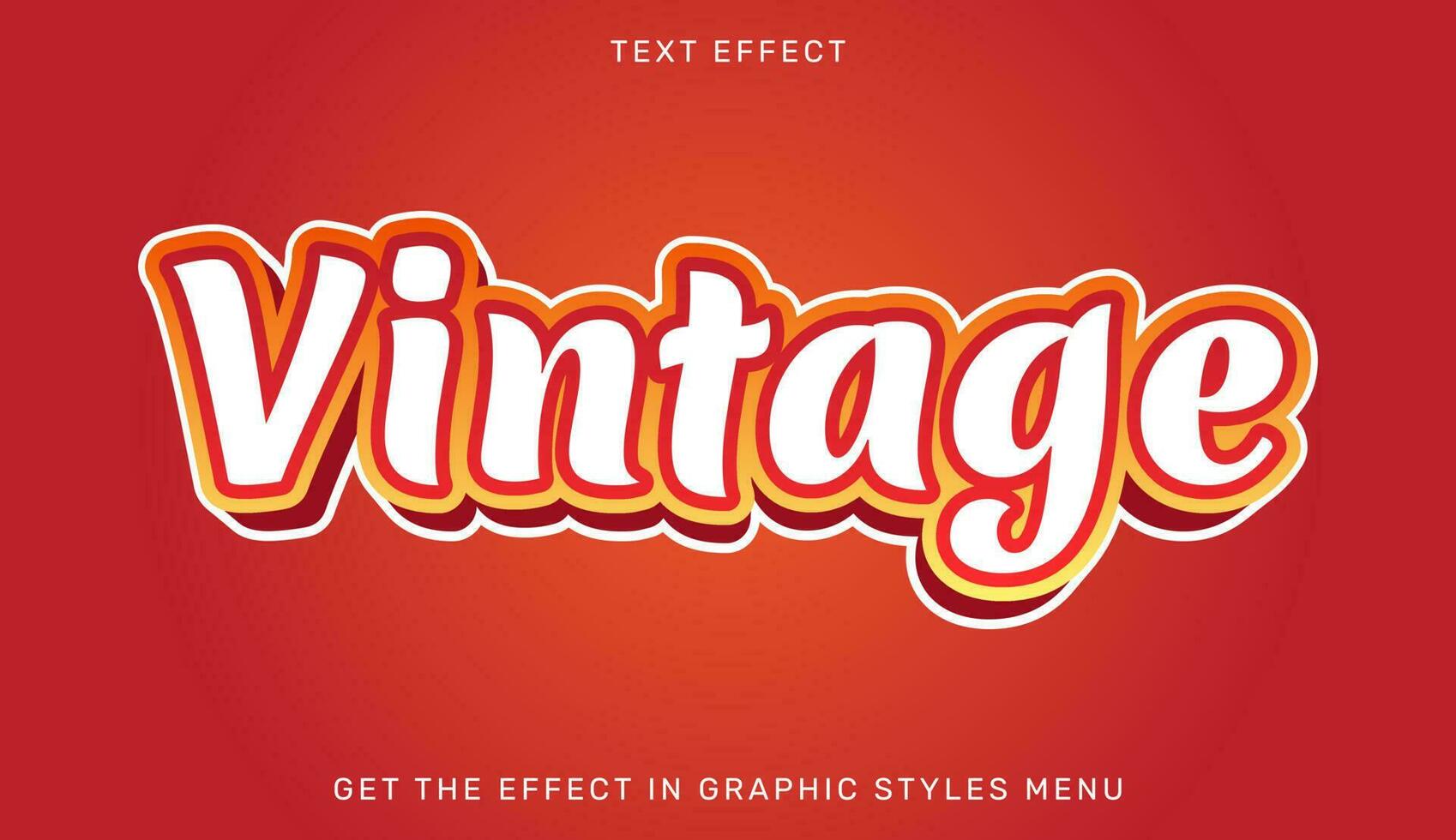 Vintage 3d editable text effect template vector
