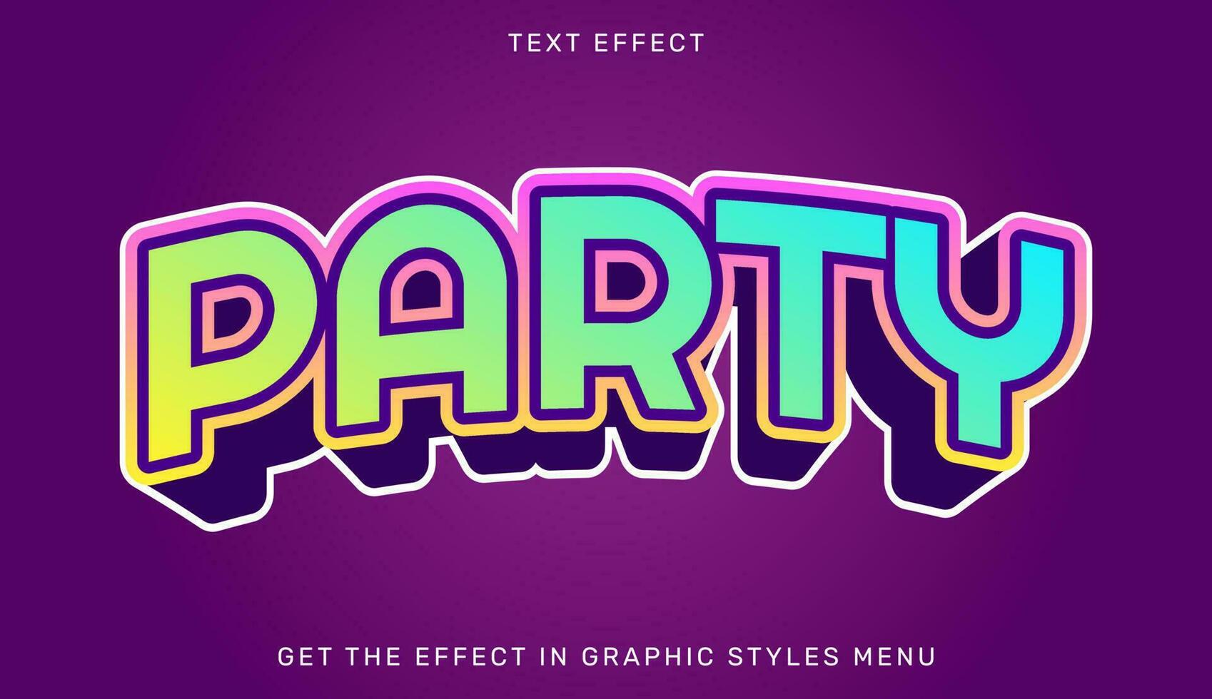Party 3d editable text effect template vector